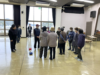 ボッチャ体験の様子